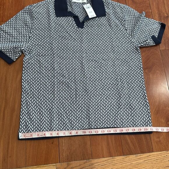 NWT Hollister Boxy Short-Sleeve Geometric Sweater Polo Shirt Size M - Picture 9 of 9